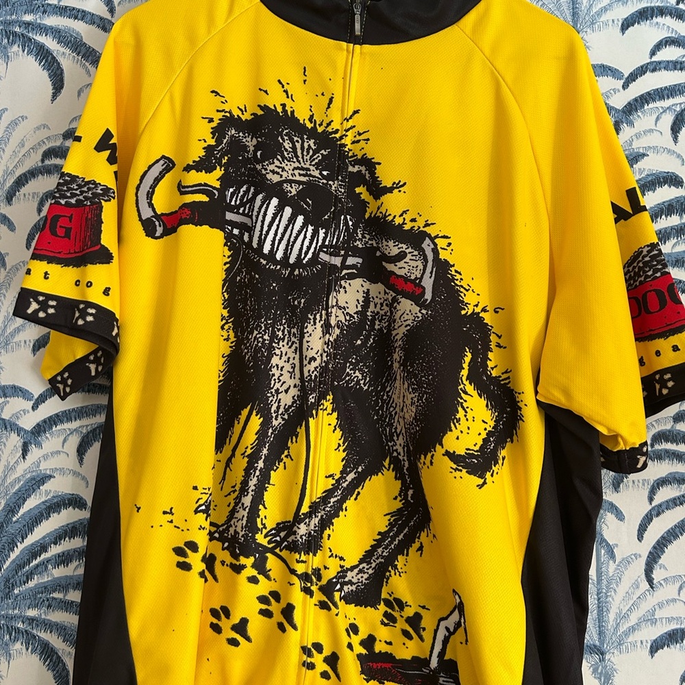 Yellow Graphic Cycling Jersey
